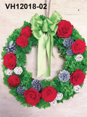 Couronne Festive Élégance Rouge & Vert – VH12018-02