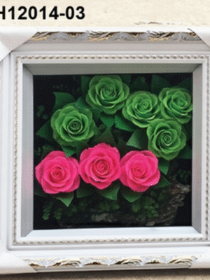 Cadre Floral Vert & Rose – TH12014-03