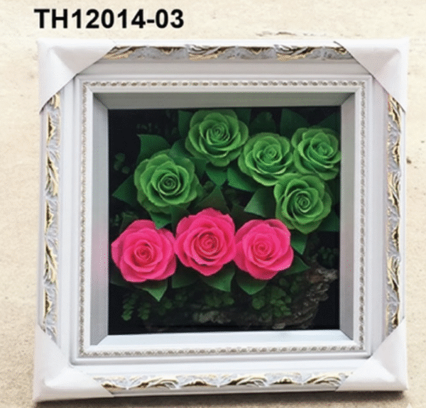 9 Cadre Floral Vert & Rose – TH12014-03