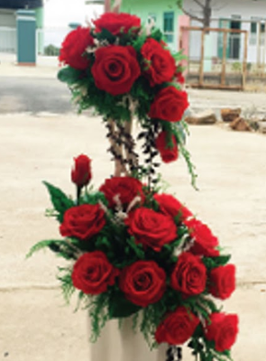 Bouquet Rouge Cascade – BS13008-03