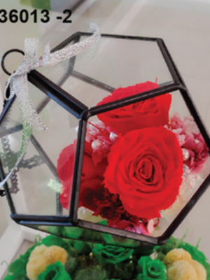 145 Cube Géométrique de Roses Rouges – TT36013-2