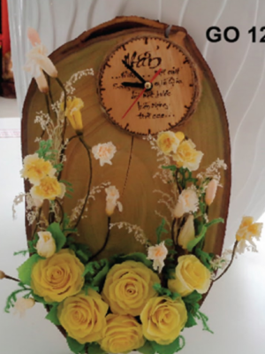 Horloge Bois & Roses Jaunes – GO12009