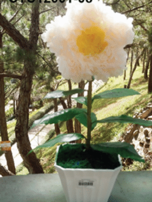 Fleur Décorative Blanche & Or – CTC12001-08