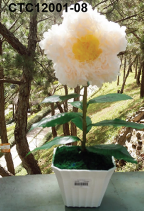 Fleur Décorative Blanche & Or – CTC12001-08