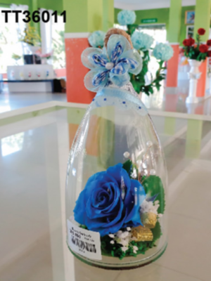 162 Cloche Cristal & Rose Bleue – TT36011