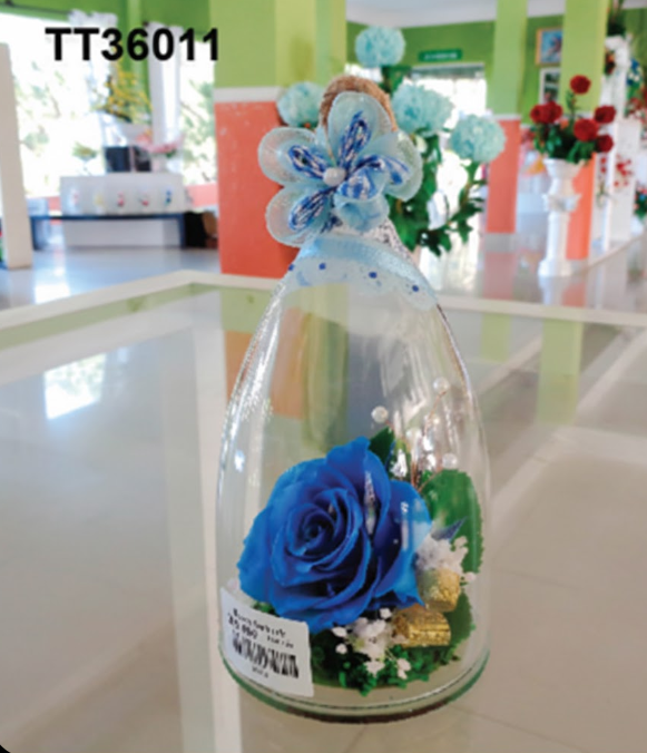 Cloche Cristal & Rose Bleue – TT36011