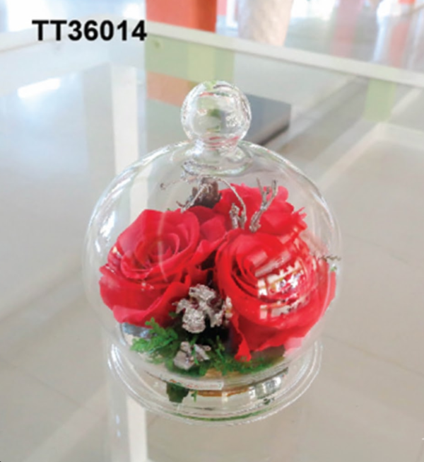 Cloche Cristal Roses Rouges – TT36014