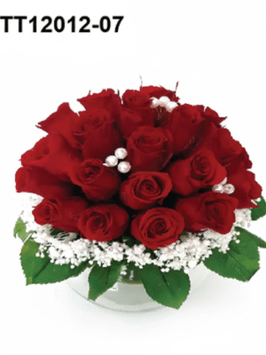 33 Bouquet Rouge perles Élégantes – BTT12012-07