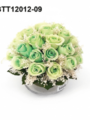 35 Bouquet Vert blanc neige – BTT12012-09