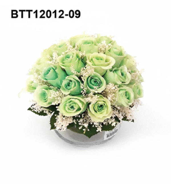 35 Bouquet Vert blanc neige – BTT12012-09