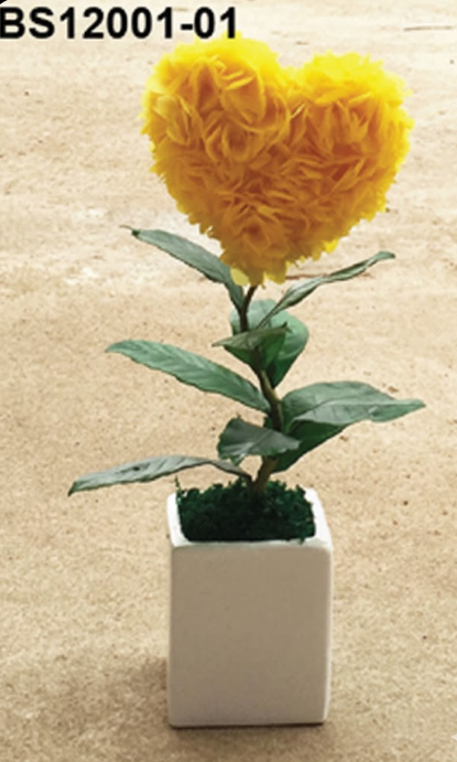 47 Cœur Floral Jaune Élégance – BS12001-01