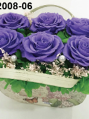 Panier de Roses Violettes  – BS12008-06