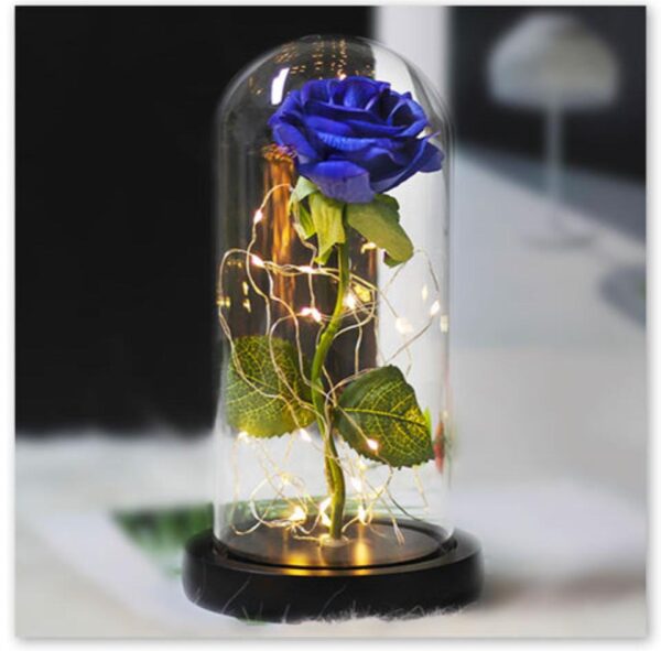 Rose Éternelle Bleue Sous Cloche