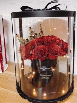 11 Couronne Royale de Roses Rouges Lumineuses