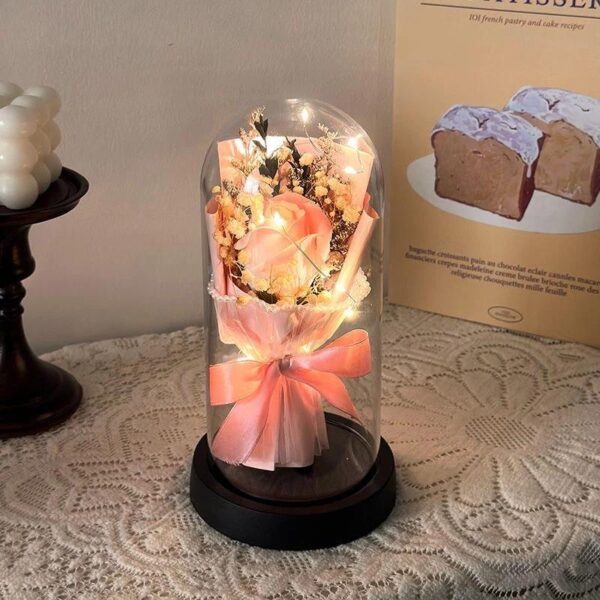 Cloche Florale Rose Douce Élégance