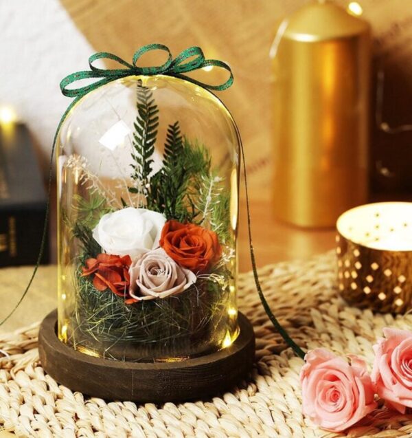 4 Cloche Florale Lumineuse Nature & Élégance