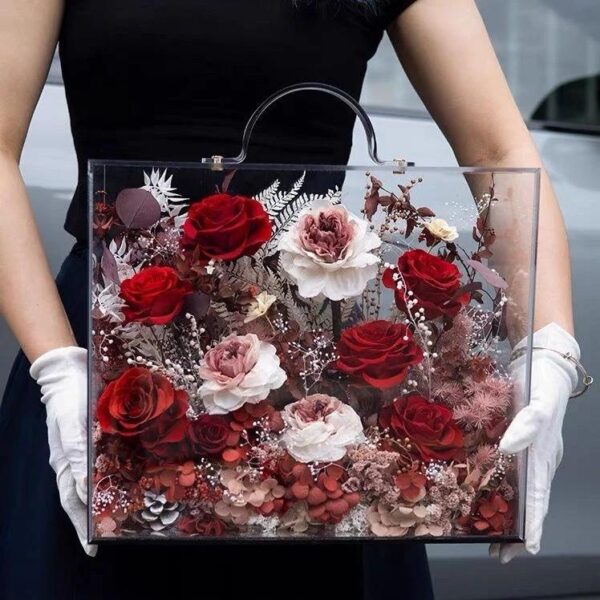 40 Coffret Floral Prestige Rouge & Ivoire