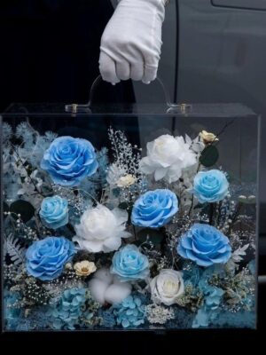 41 Coffret Floral Éternel Bleu & Blanc Prestige