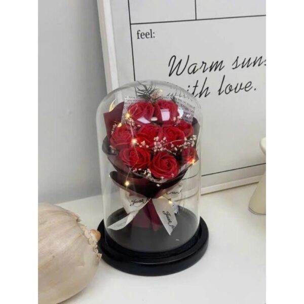 46 Cloche Florale Roses Rouges Passion