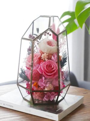54 Terrarium Floral Rose Élégance