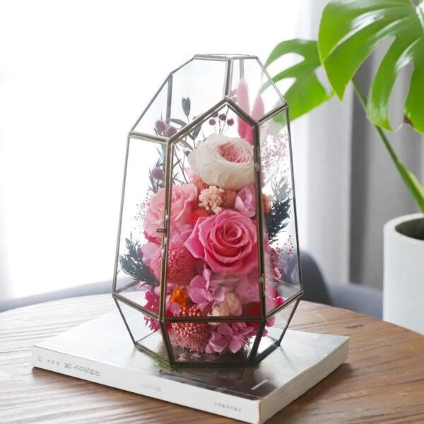 Terrarium Floral Rose Élégance