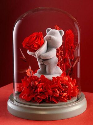 Ourson Romantique à la Rose Rouge