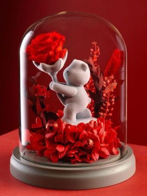 Ourson Romantique à la Rose Rouge