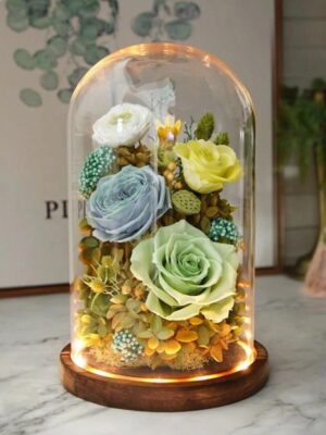 Florale Nature Lumineuse Sous Cloche