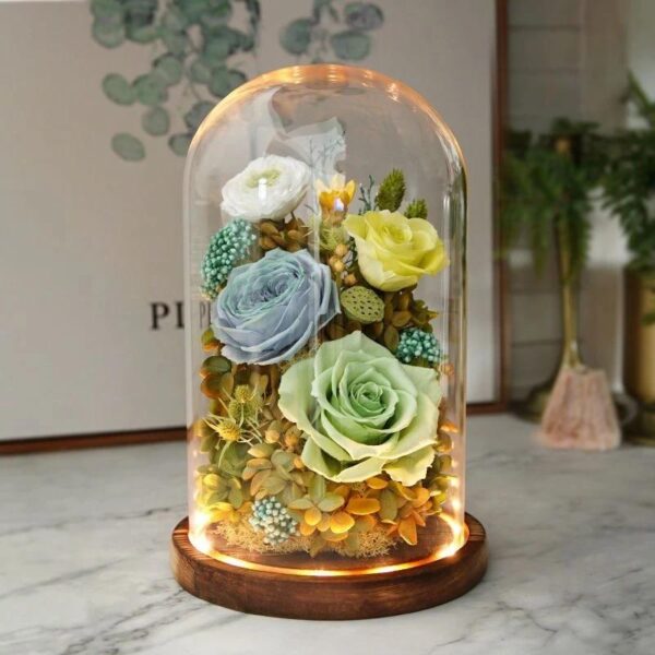 Florale Nature Lumineuse Sous Cloche