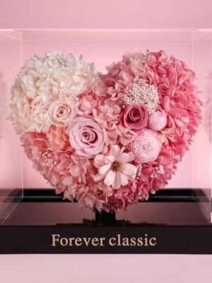 Cœur Floral Éternel Rose Poudré