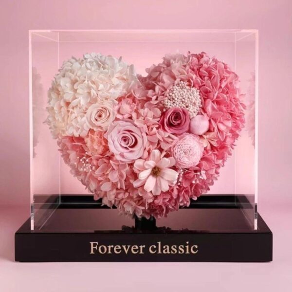 Cœur Floral Éternel Rose Poudré